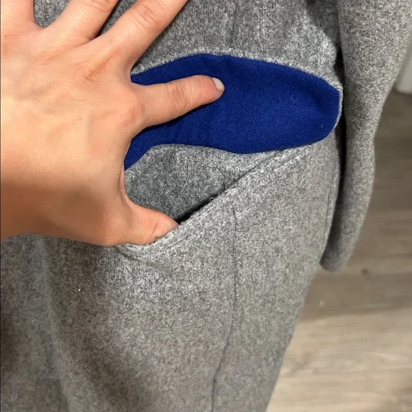 Topshop Longline Brushed One Button Blazer Coat With Wool in Gray Heather Sz 8 - Picture 6 of 11